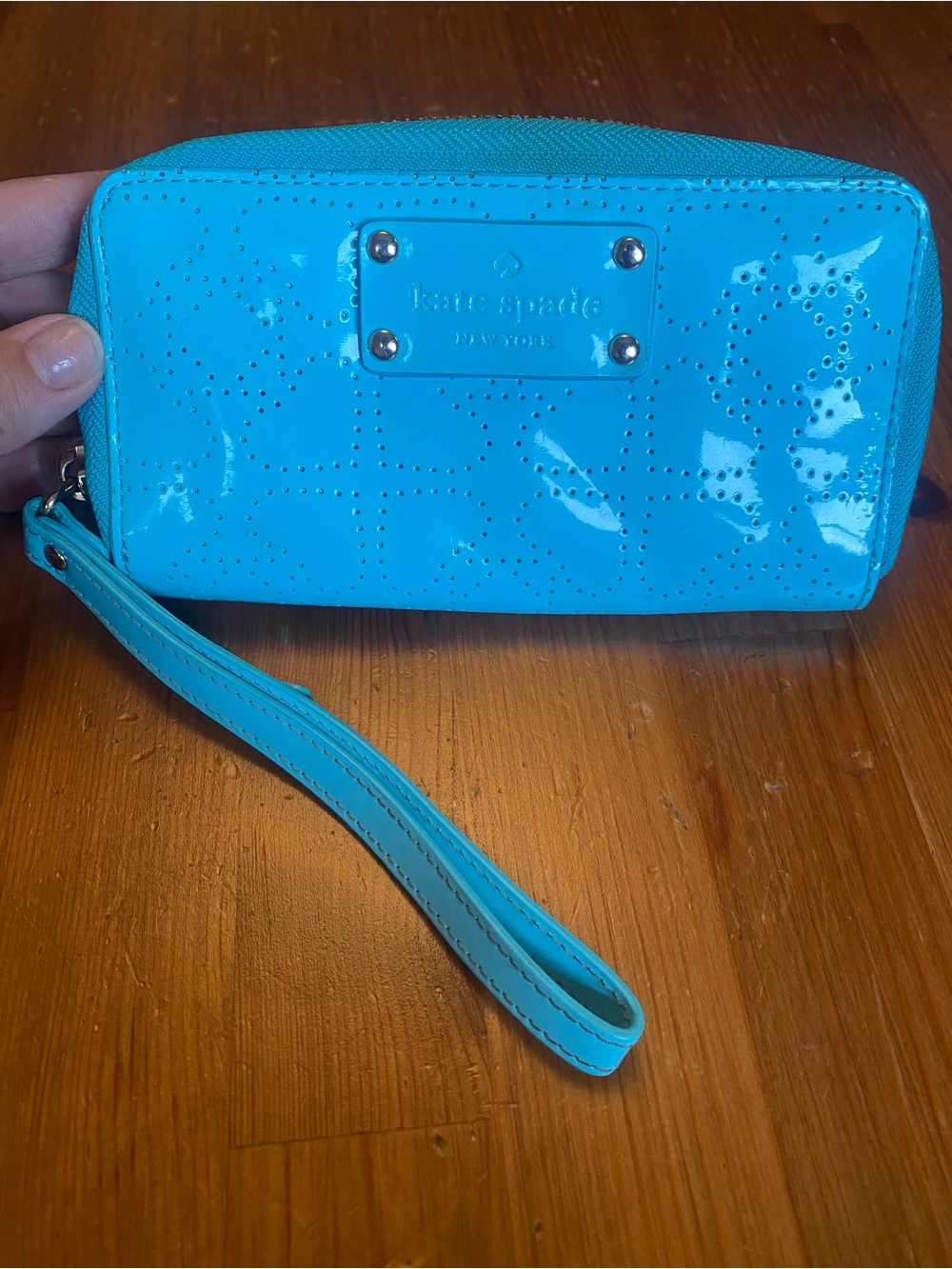kate spade Bright Turquoise Patent Wristlet